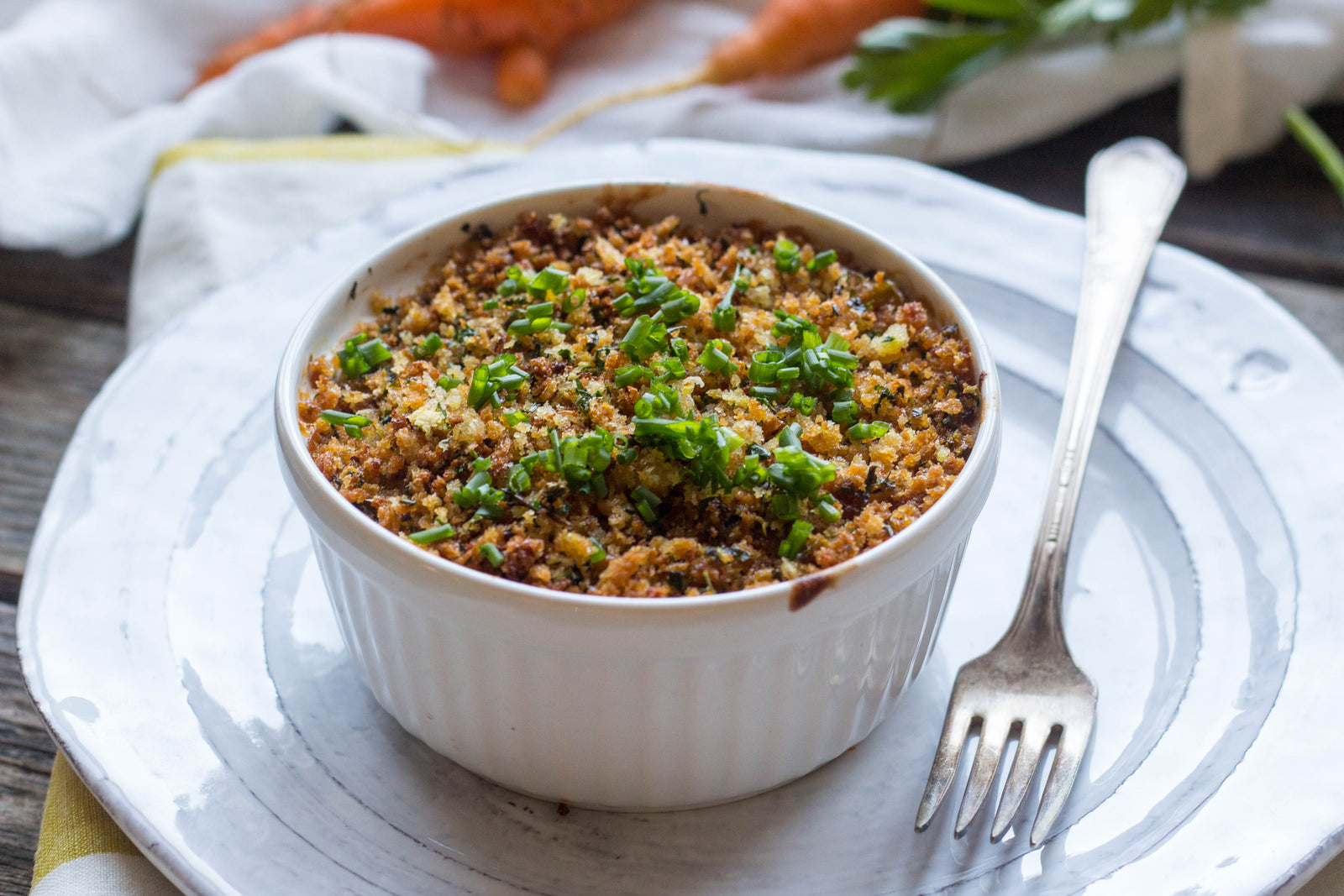 Barramundi Gratin with Carrots, Leeks and Spinach
