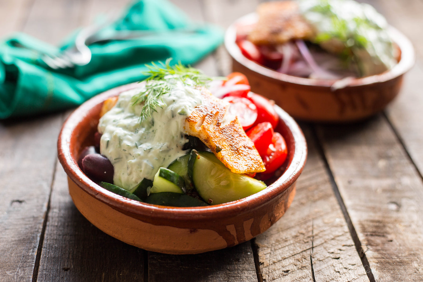 Mediterranean Barramundi Quinoa Bowls