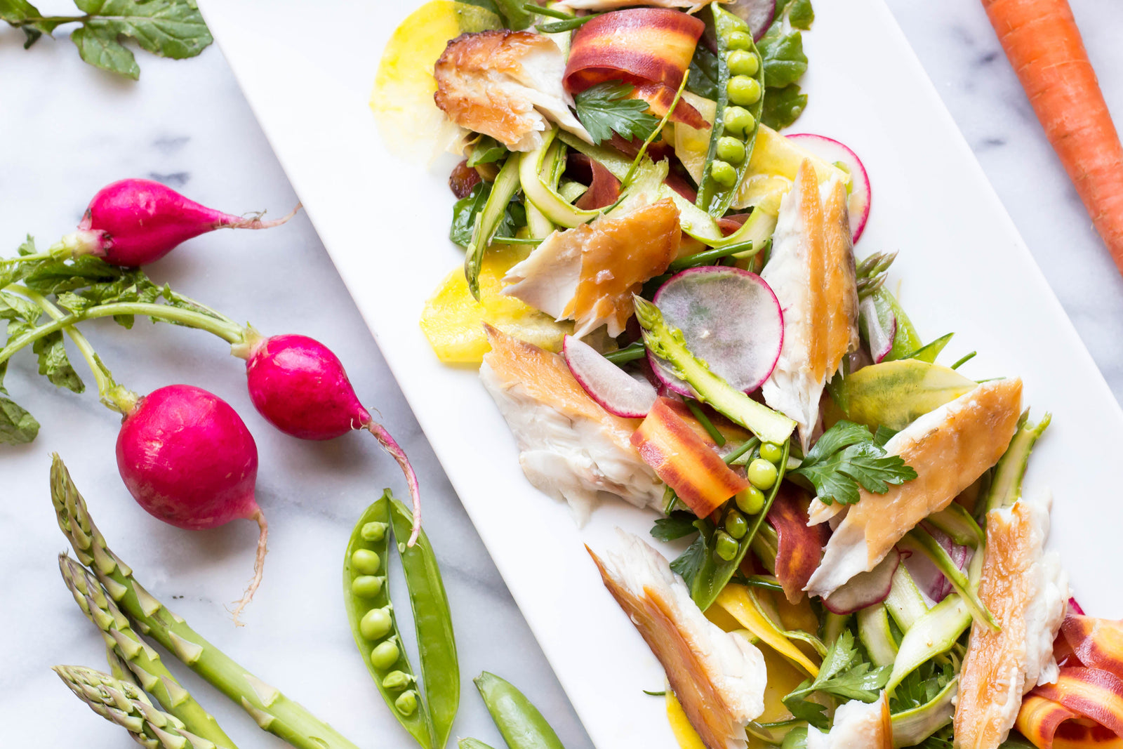 Smoked Barramundi with Spring Vegetable Salad
