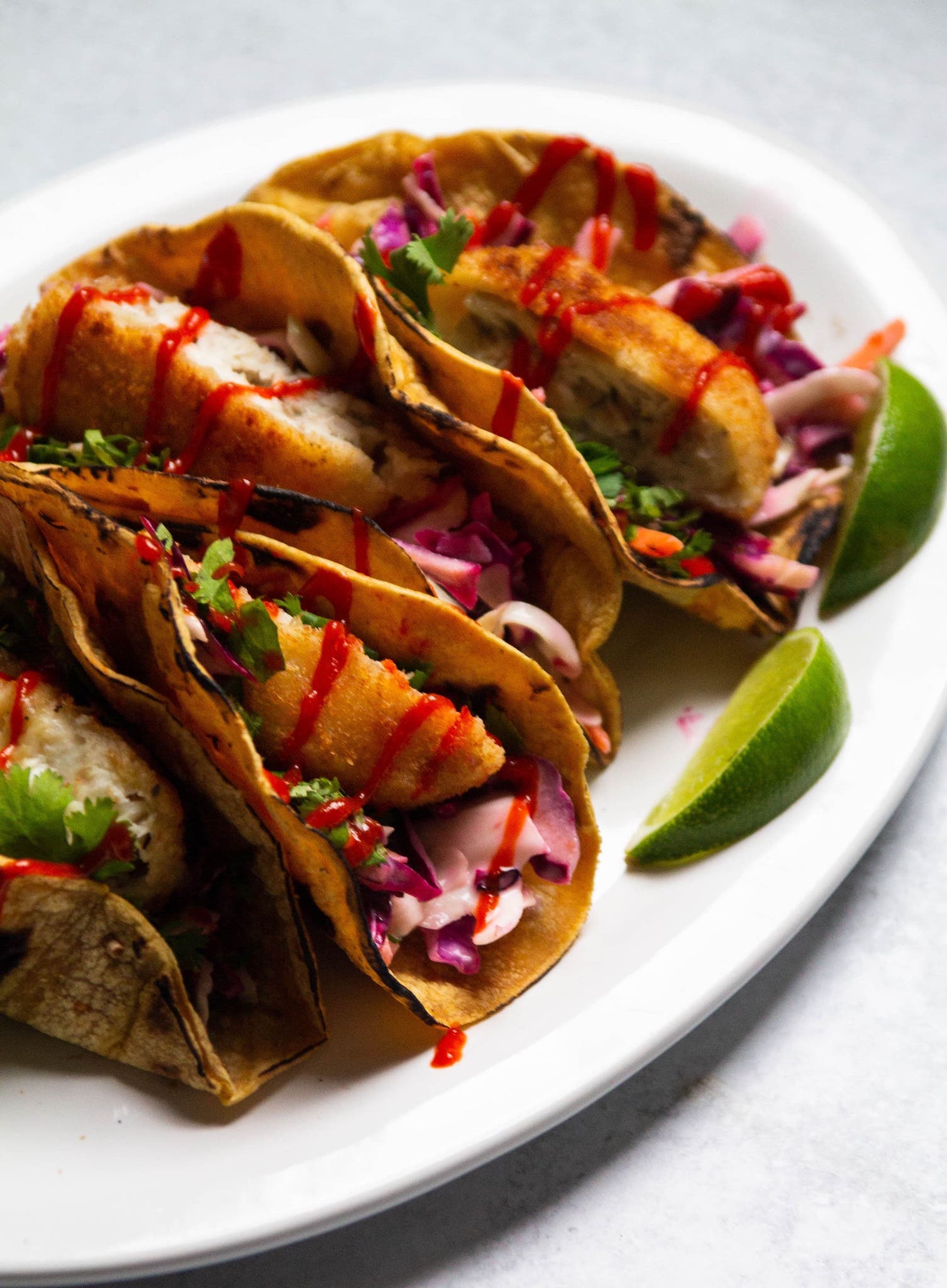 Crispy Barramundi Fish Tacos with Easy Slaw