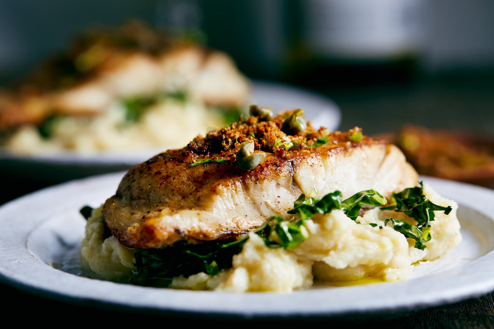 Brown ButterPoached Barramundi with Celeriac Purée The Better Fish